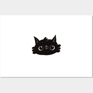 Cute black cat Posters and Art